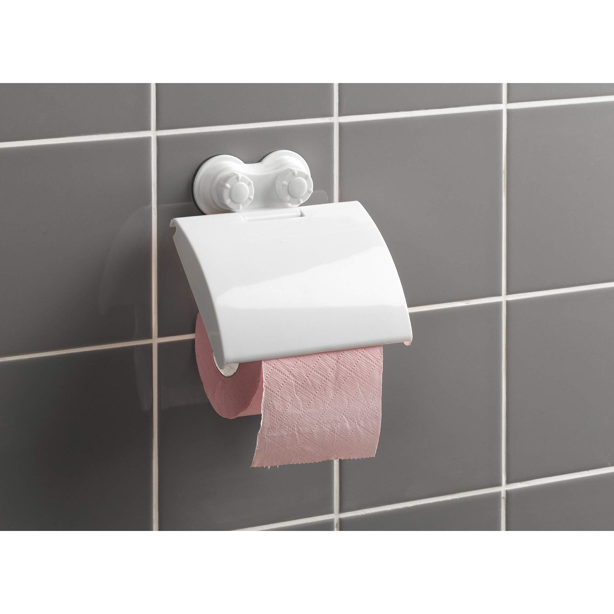 Douceur d'Intérieur, Dérouleur à Ventouse (15 x 3,​5 x 15,​5 cm) Blanc, Plastique Uni