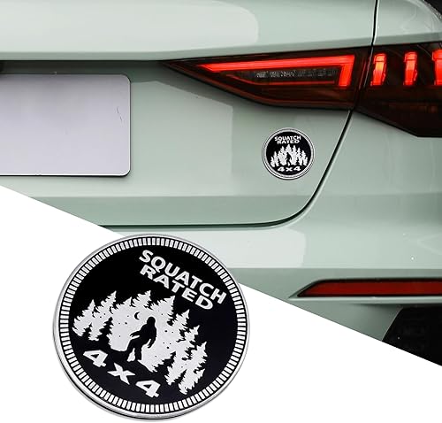 Emblemas de metal 3D para automóvil, emblema de squatch, insignia de automóvil calificada, insignia automotriz de metal de 4 x 4, calcomanías de