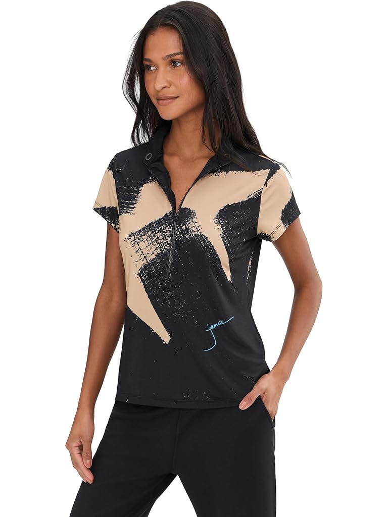 Blue Jamie Sadock Brushed Print Short Sleeve Polo