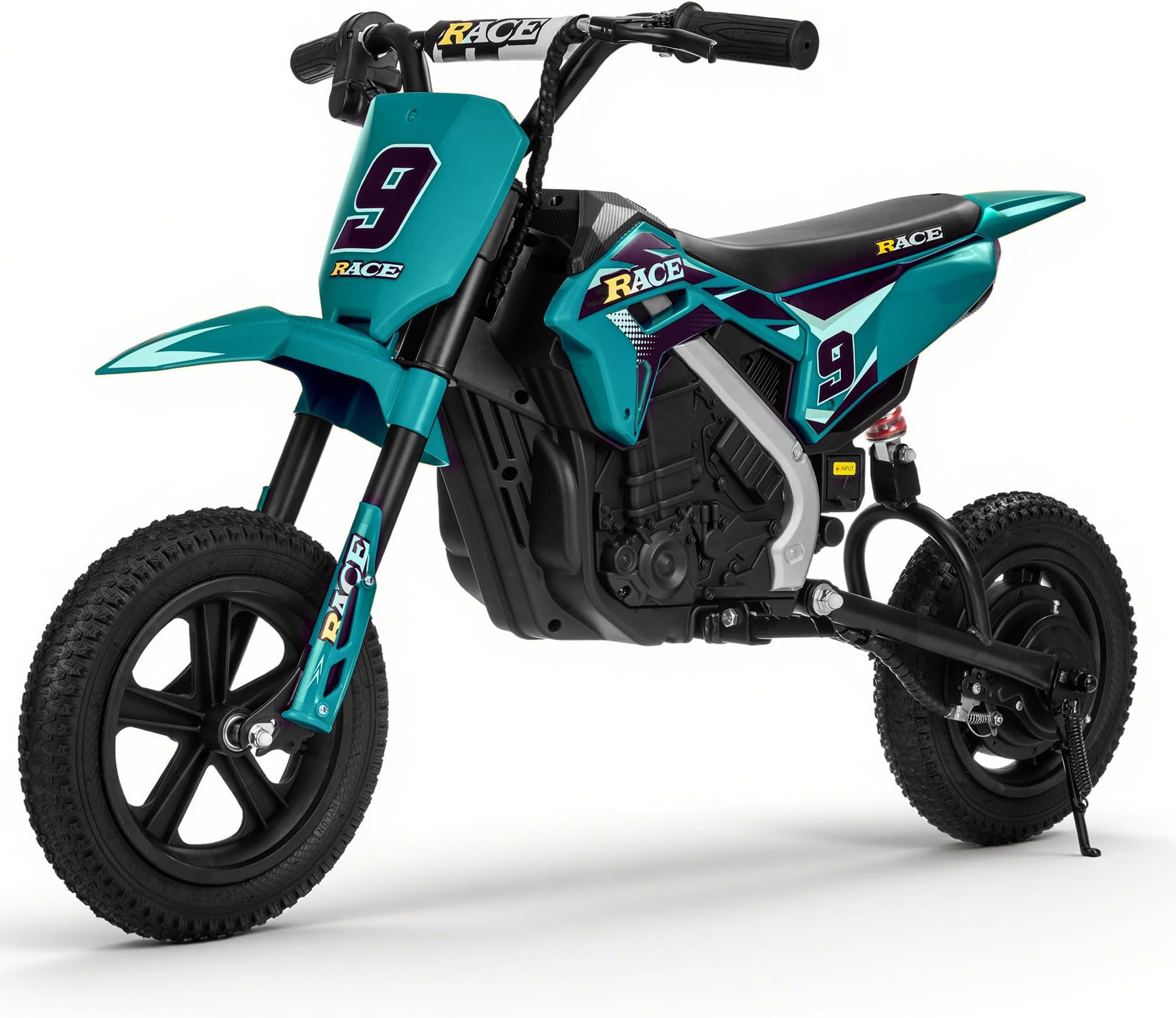 24V Electric Dirt Bike for Kids - Up to 11 MPH & 10 Miles Long-Range, Twist-Grip Throttle, 12" Knobby Tires, Spring Suspension, Music, 250W Electric Motorcycle for Kids 6-12 (Dark Green)