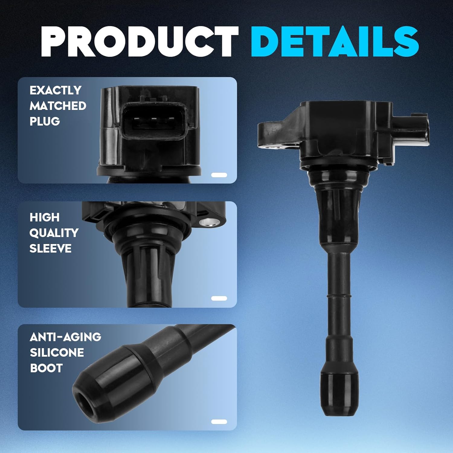 Ignition Coil & Iridium Spark Plugs for Nissan Altima Maxima Murano Pathfinder Quest Infiniti EX35 FX35 G25 G35 Q50 QX60 07 08 09 10 11 12 13 14 15 16 17 3.5L V6 UF550‎ C1670 5C1727-6 Set