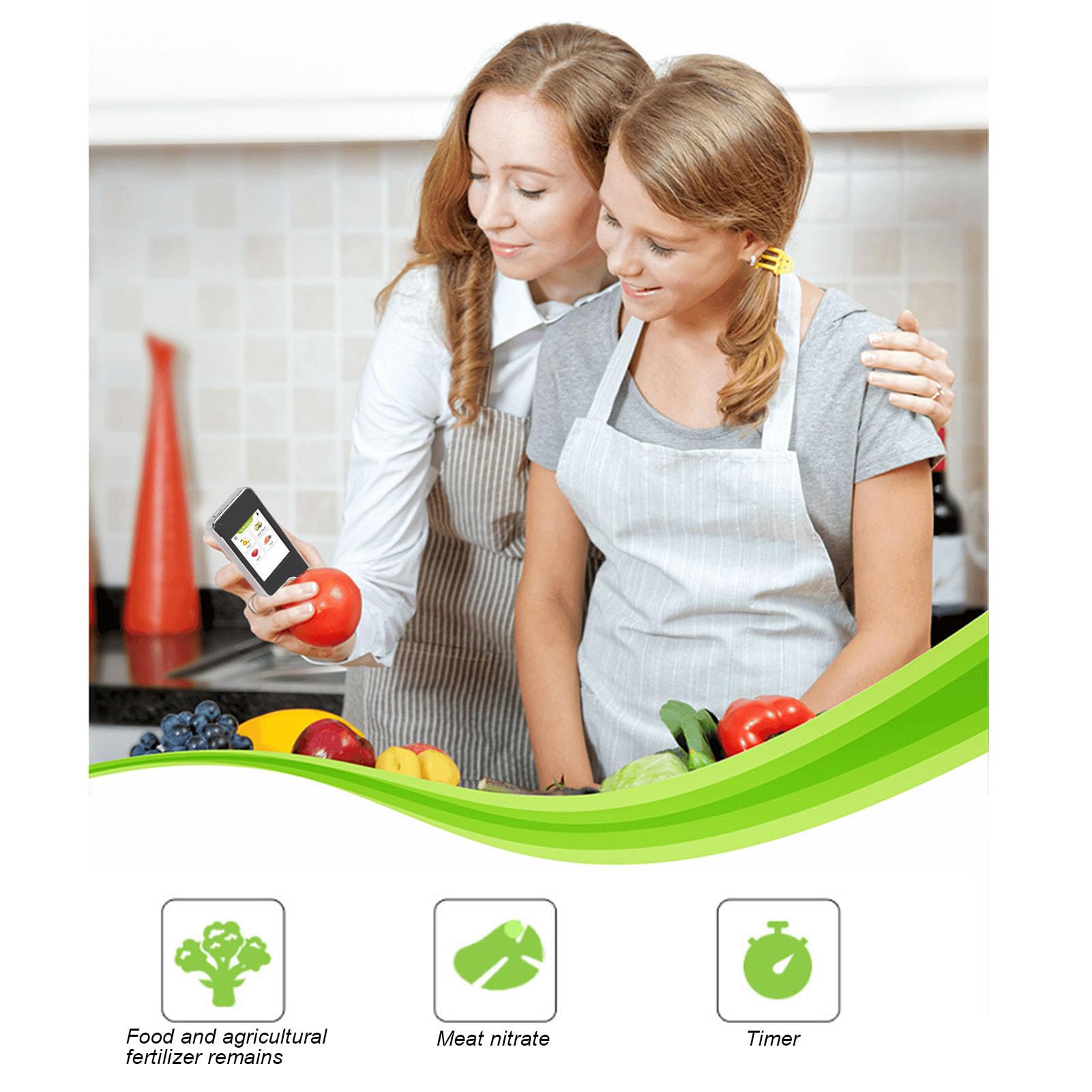 Probador de Nitrato Digital Portátil, Detector de Nitrato de Alimentos para Carne de Pescado Carne Vegetal, 0-99999 Mg/kg de Alta Precisión Detector de Seguridad Alimentaria