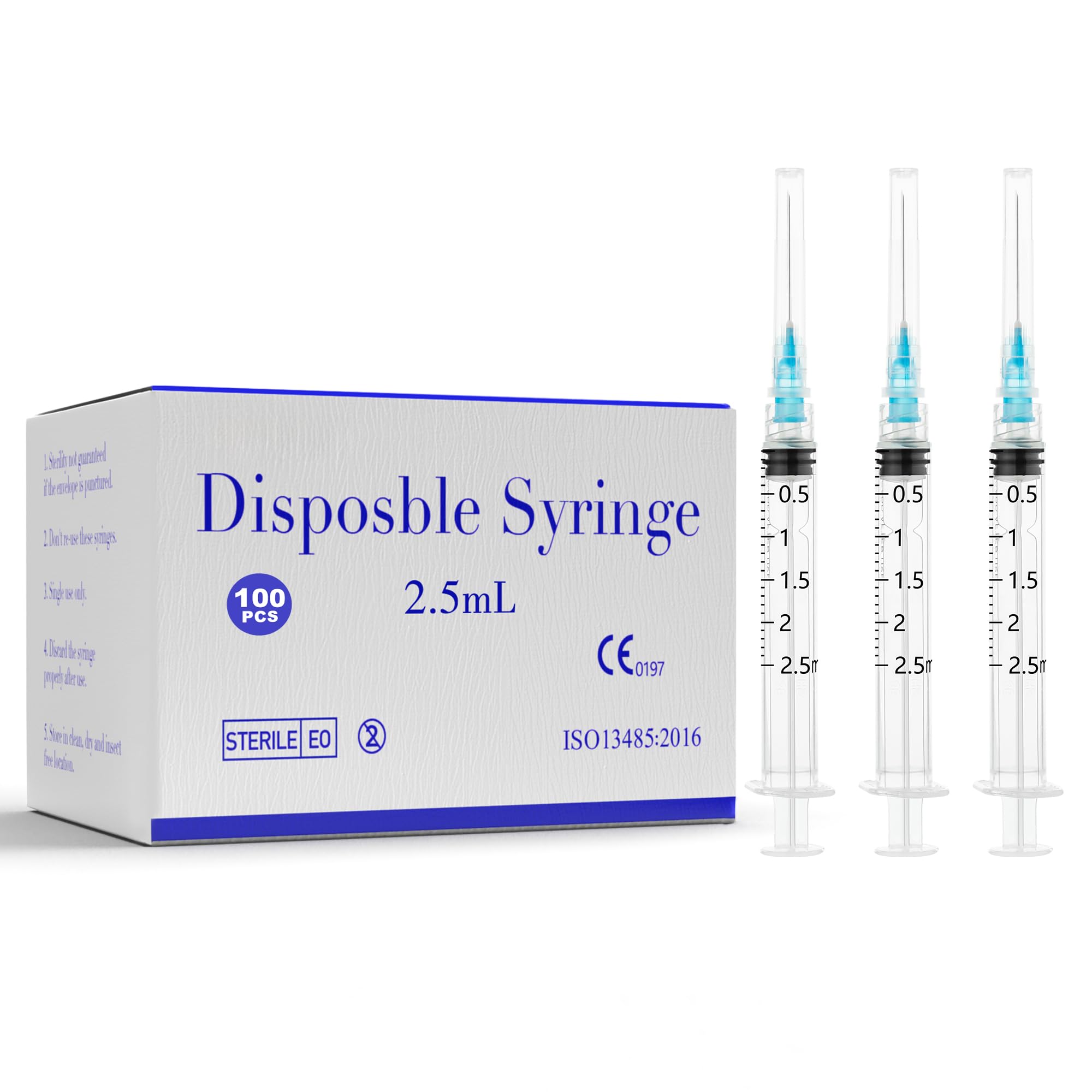 Disposable 1mL Luer Lock Syringe 25G 1 inch for Scientific Lab Use, Individually Wrapped, Box of 100 — Amazon image 9