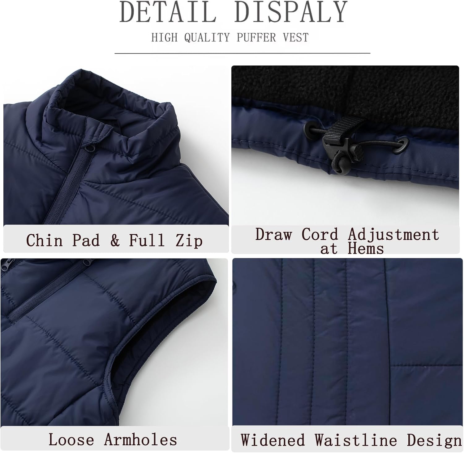 Men's Lightweight Vest Softshell Outerwear Windproof Sleeveless Jacket for Golf Running Hiking