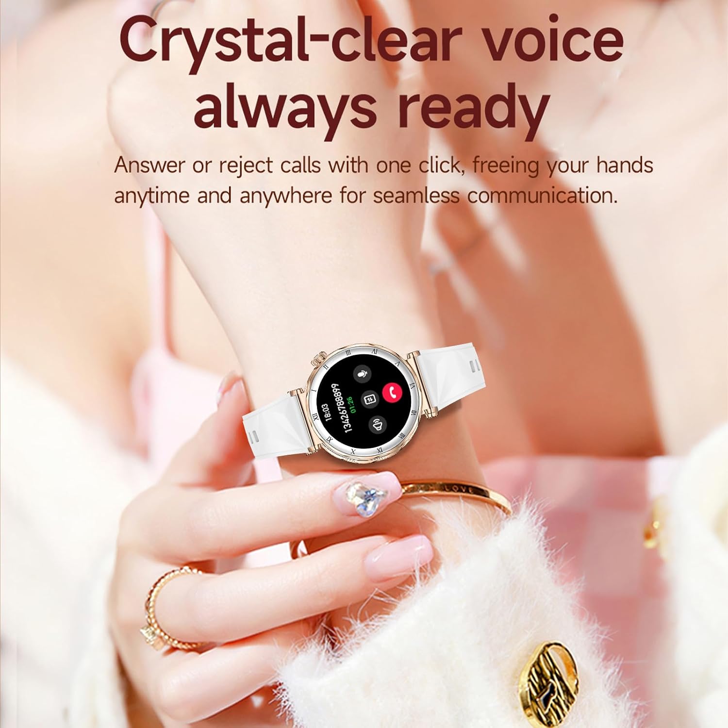 Smart Watches for Women with Heart Rate Monitor Sleep Monitoring Fitness Tracker for Women Pedometer Calorie Distance Dainty Smartwatch for Android iOS