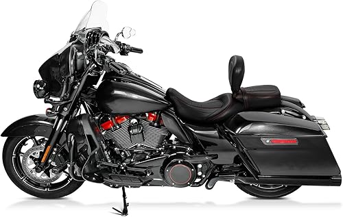 Miniatura 69 de TCT-MOTORPARTS Low-Profile Pillion 2-Up Seat Driver Passenger Seat & Rider Pad Fit For Harley Road Street Glide 2009-2023