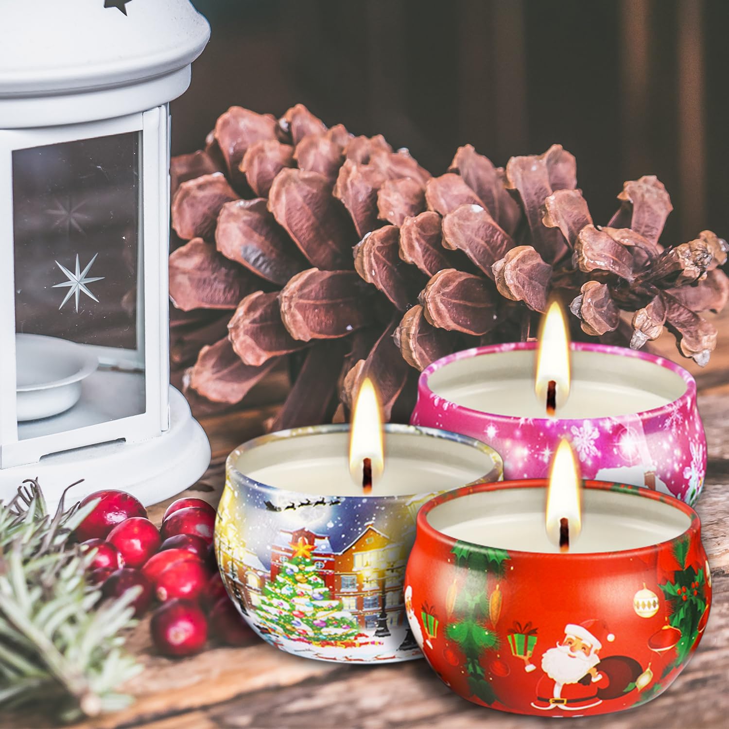 16 szt. świec zapachowych zestaw upominkowy na Boże Narodzenie, naturalny wosk sojowy, 70 ml, świece na prezent świąteczny, 16 zapachów