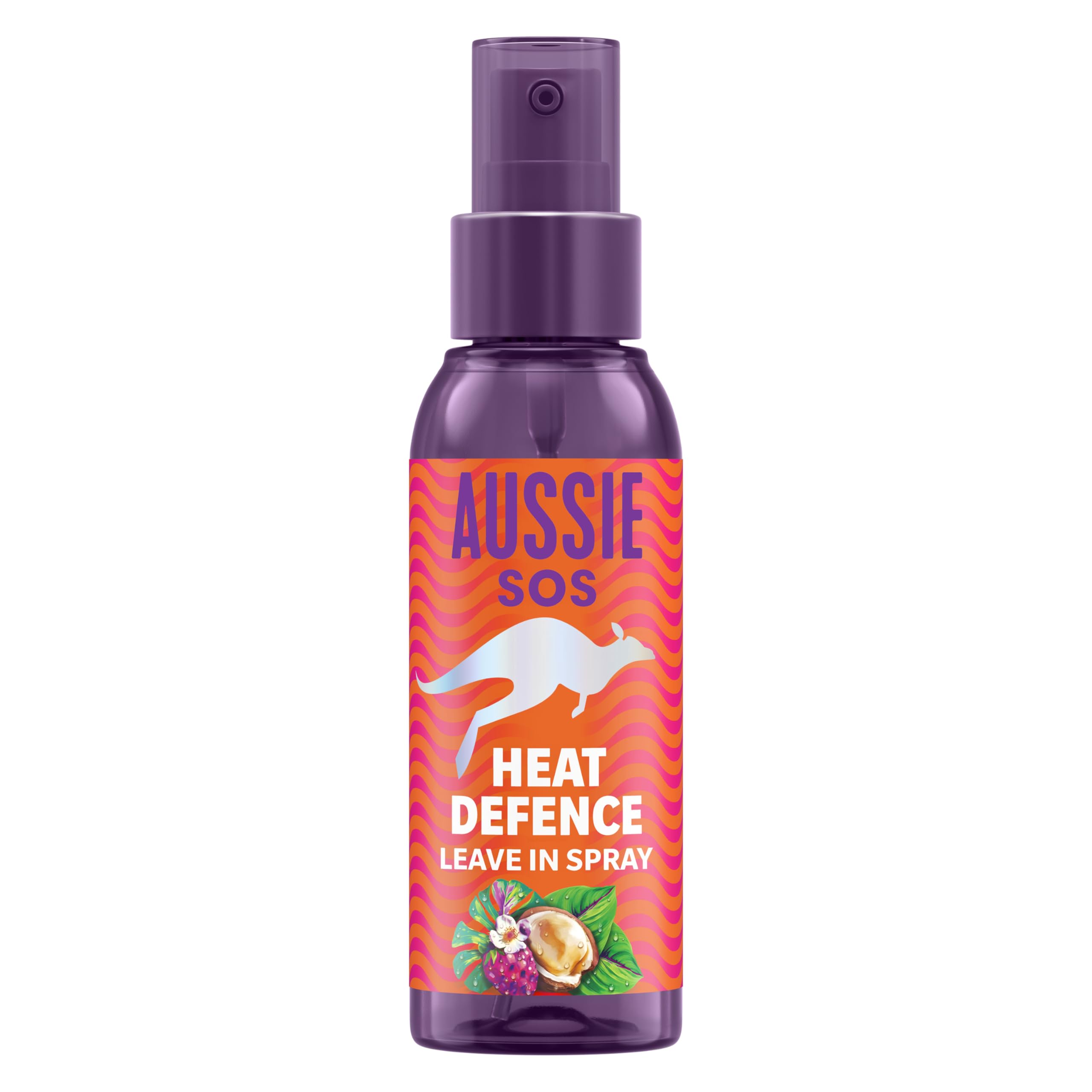 Aussie SOS Spray Protecteur de Chaleur Sans Rinçage 100ml, Démêle et Protège Contre la Chaleur Tout en Gardant les Cheveux Hydratés pendant 100H, Avec Superaliments Australiens, Formule végane