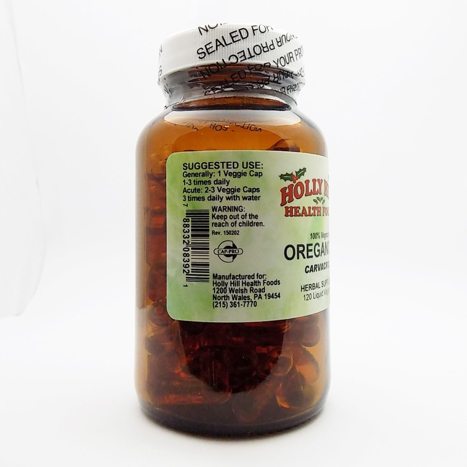 Holly Hill Health Foods, Oregano Oil, 120 Liquid Vegetarian Capsules