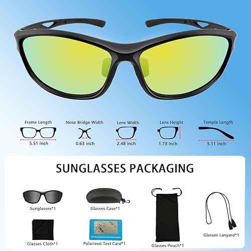 Miniatura 5 de COOLOO Gafas de sol polarizadas para ciclismo y deportes, para hombres y mujeres, con protección UV, para pesca, correr, al aire libre, a la moda