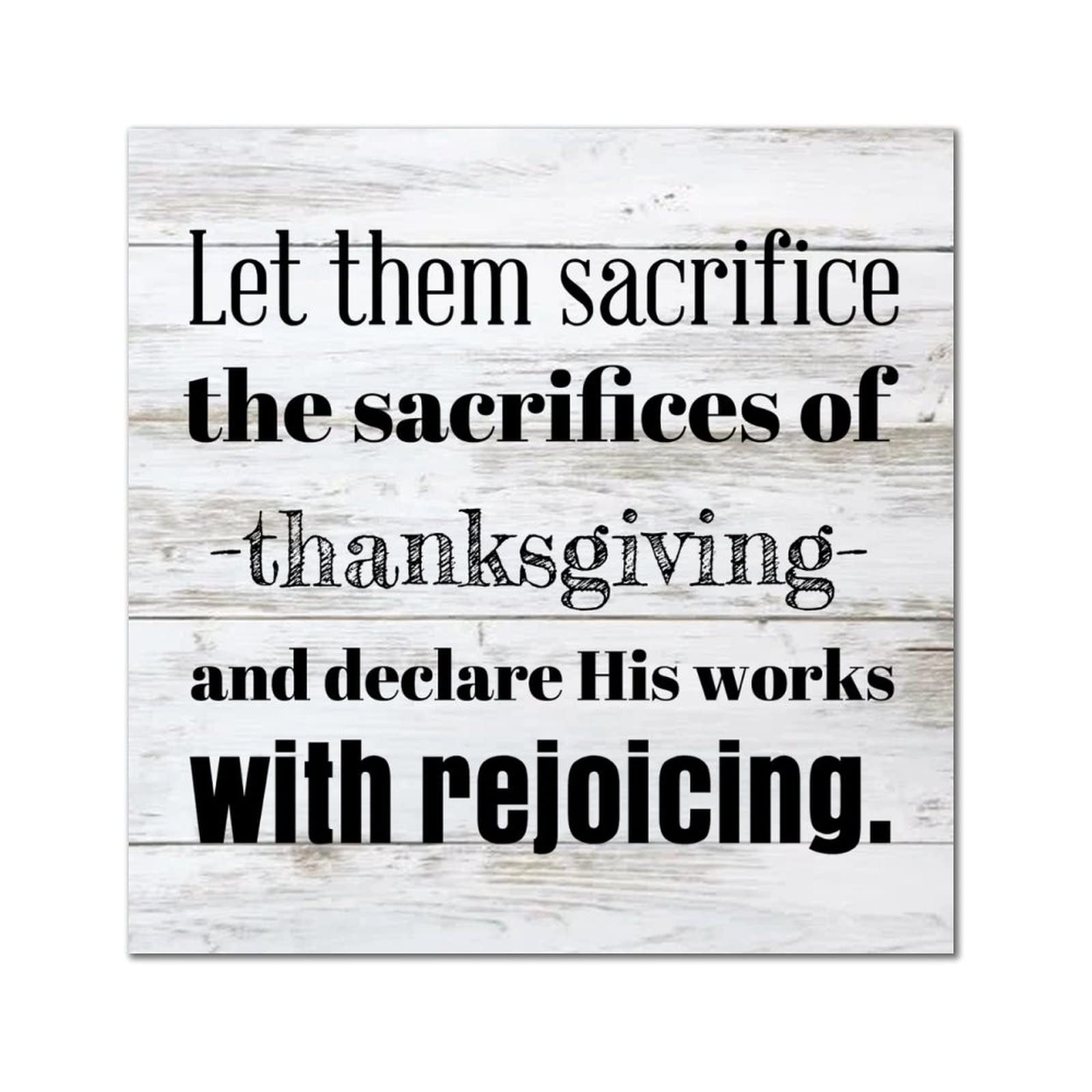 Panneau mural en bois Thanksgiving 35x35 cm pour decoration maison