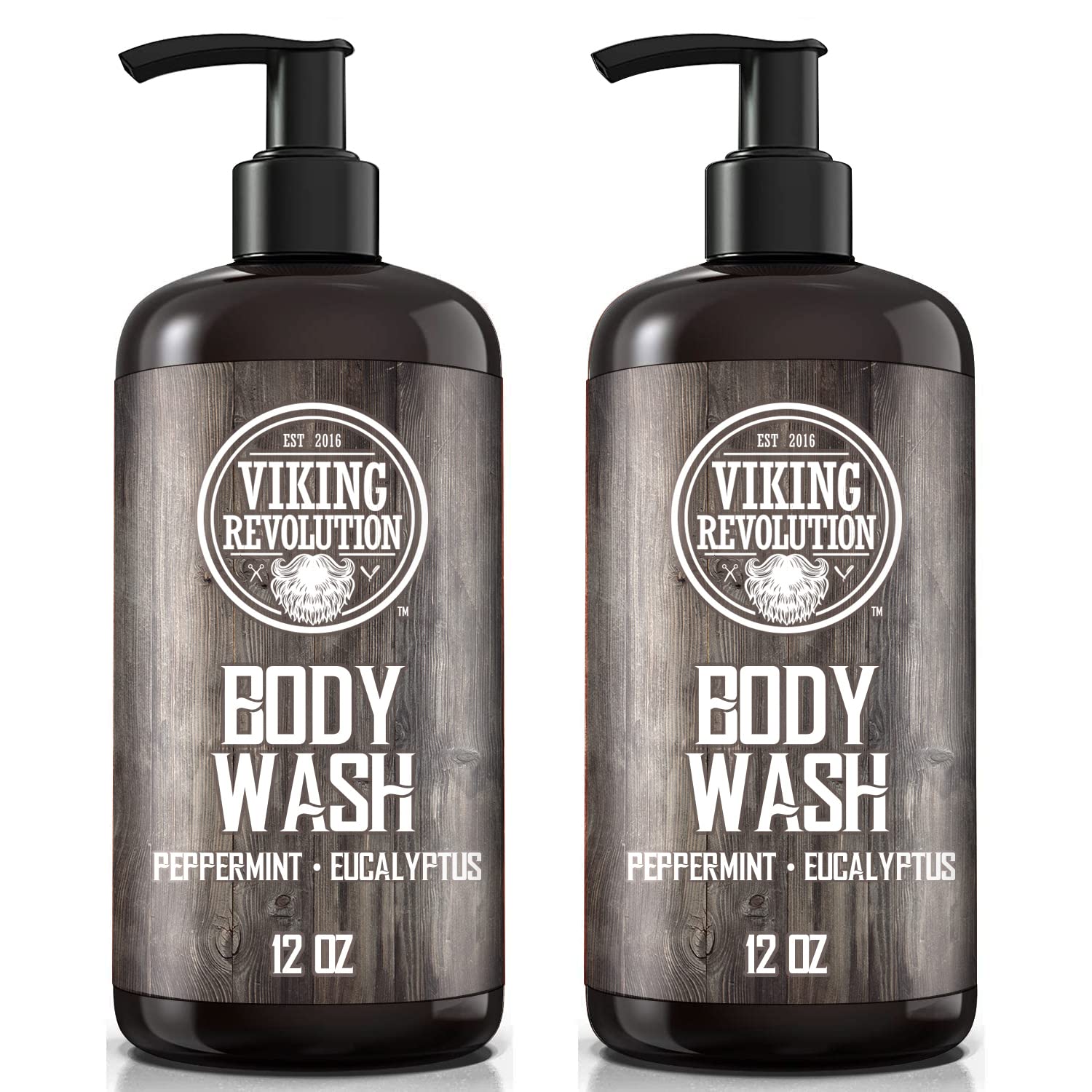 Men's Body Wash - Eucalyptus Peppermint Body Wash for Men - Mens Natural Body Wash with Vitamin E and Rosemary Oil - Mens Shower Gel Liquid Soap - Peppermint Mens Bodywash (2 Pack)
