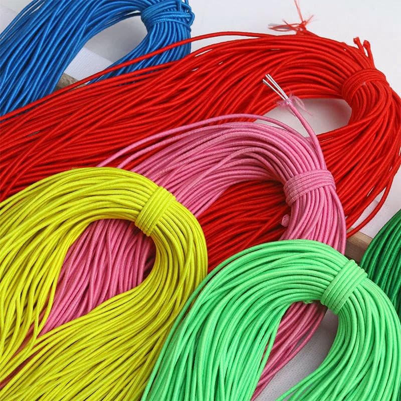 Elastyczny sznurek, Elastyczny sznurek okrągły 1,5 mm, wielokolorowy, 5-10 metrów, akcesoria do szycia DIY(Bright red 1.5mm,10meters)