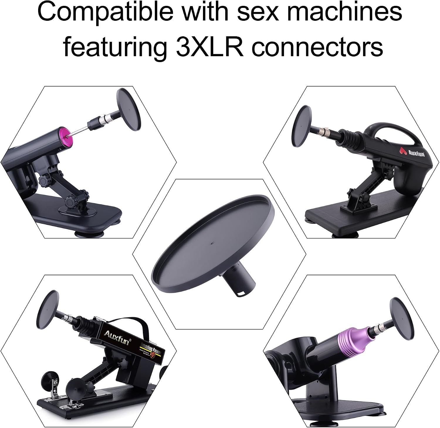 Sex Machine Accessory 4.1'' Suction Cup for Suction Dildos 3XLR Attachment Thrusting Dildo Machine Dildo Adapter Dildo Holder with 3XLR Connector Sex Toys Attachment for Sex Machine