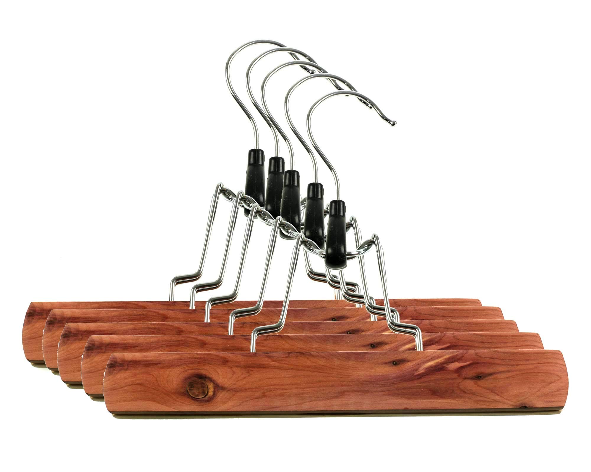 Cathcart Elliot Brown Personalisable 5 Pack - 230Mm Cedar Wood Trouser Skirt Clamp Hanger By