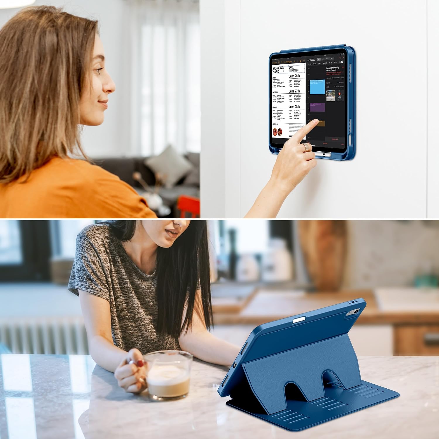 VIKESI Case for iPad (A16) 11-inch 2025 and iPad 10th/11th Generation 10.9 Inch 2022,Multiple Angles Magnetic Stand Cover,Shockproof Back,Pencil Holder,and Auto Sleep/Wake,Navy Blue