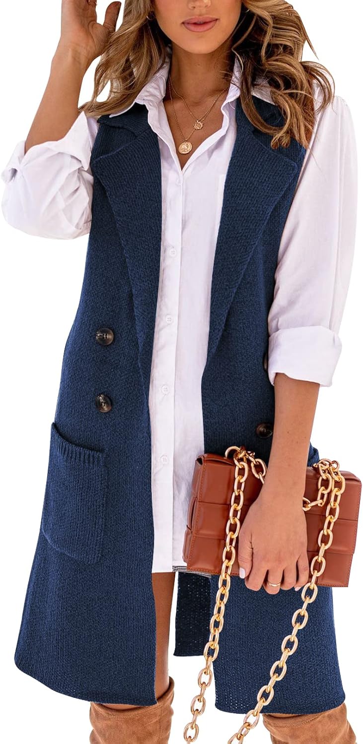 Danedvi Women Open Front Lapel Collar Cardigan Vest Button Down Long Sweaters Cardigan Solid Outerwear Coats Danedvi Women Open Front Lapel Collar Cardigan Vest Button Down Long Sweaters Cardigan Solid Outerwear Coats