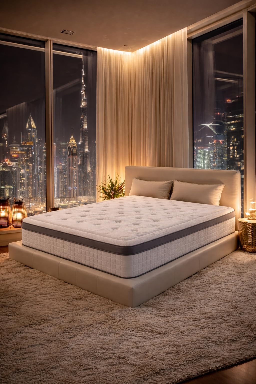 DAGOSTINO Home Dubai Lifestyle - Colchón Híbrido 135x190 cm - Altura 30 cm - Muelles Ensacados y Sobrecolchón Integrado - Firmeza Media - Confort Hotel 5 Estrellas