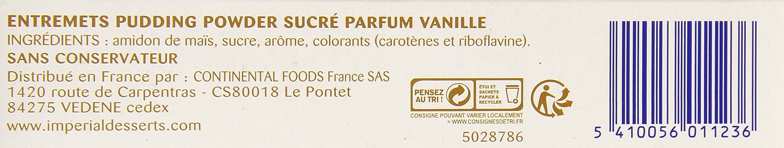 Imperial Préparation pour Pudding à la Vanille 3 Sachets de 30 g - Lot de 6