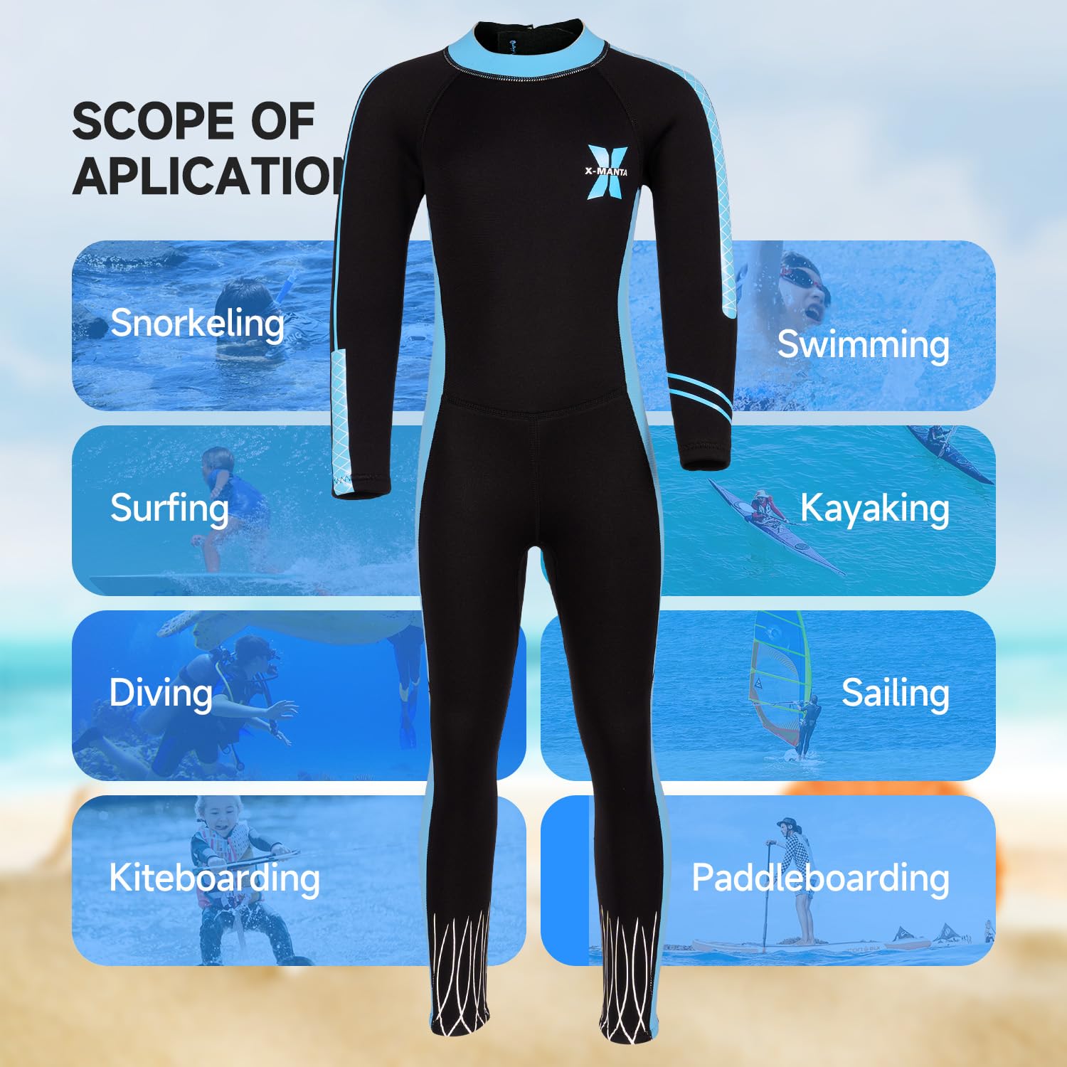 Traje de neopreno para niños y niñas, niños pequeños, manga larga, 2,5 mm, traje de baño térmico de neopreno, trajes húmedos completos en agua fría para natación, surf, buceo