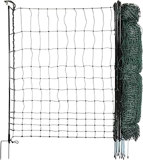 horizont Clôture pour volailles strongLine 110, 15 piquets en fibre de verre - double pointe 50 m de long, 110 cm de haut - le tout sans électricité, clôture mobile pour poules