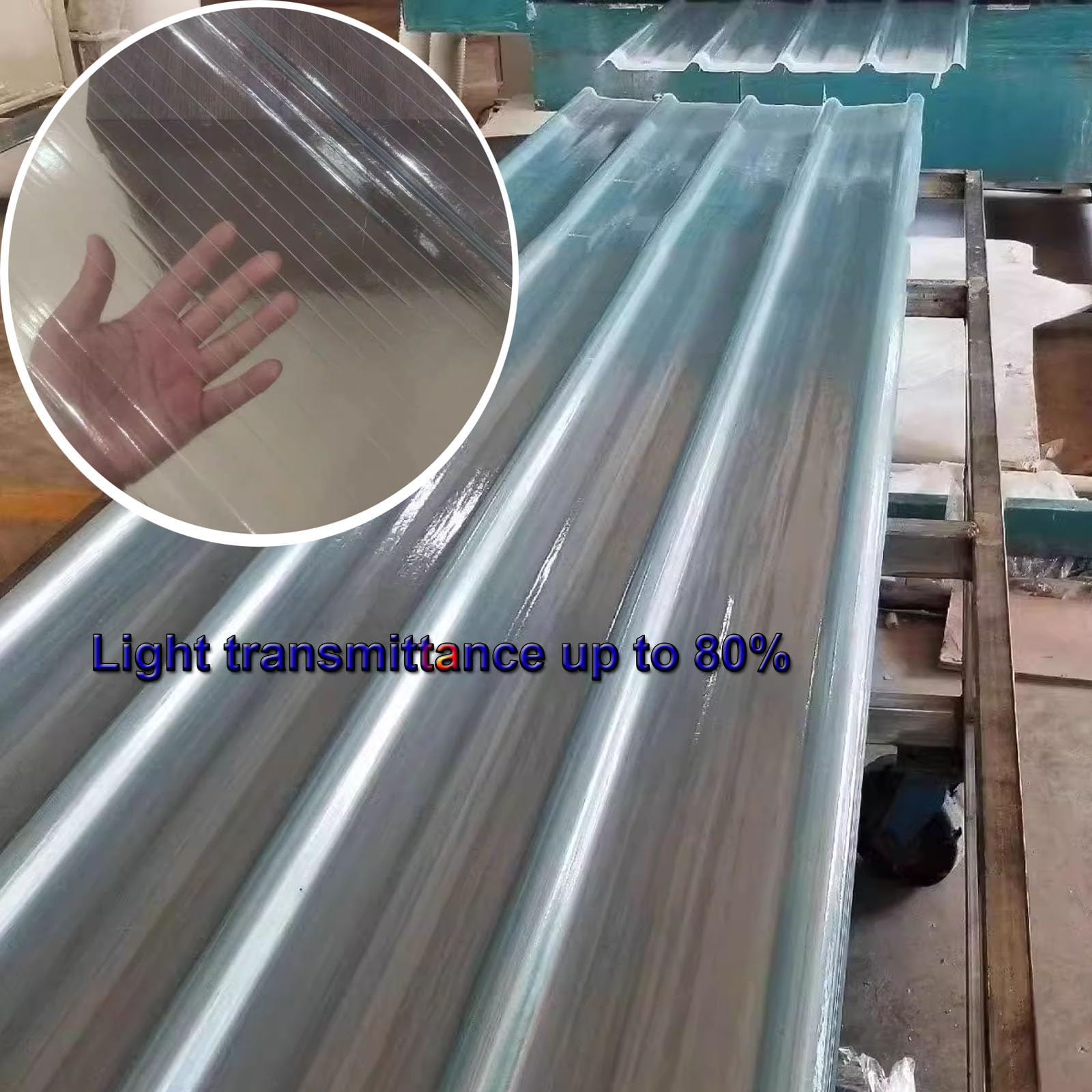 Lamiere Ondulate Antipioggia in FRP,Pannelli Per Tetto Trasparente Da 2mm,Vetroresina Ondulata,Pannelli Da Tetto Autopulente Silenziosa,Tegola Tettoia Per Serre (0.9×1.5m/35×59in,1pcs)
