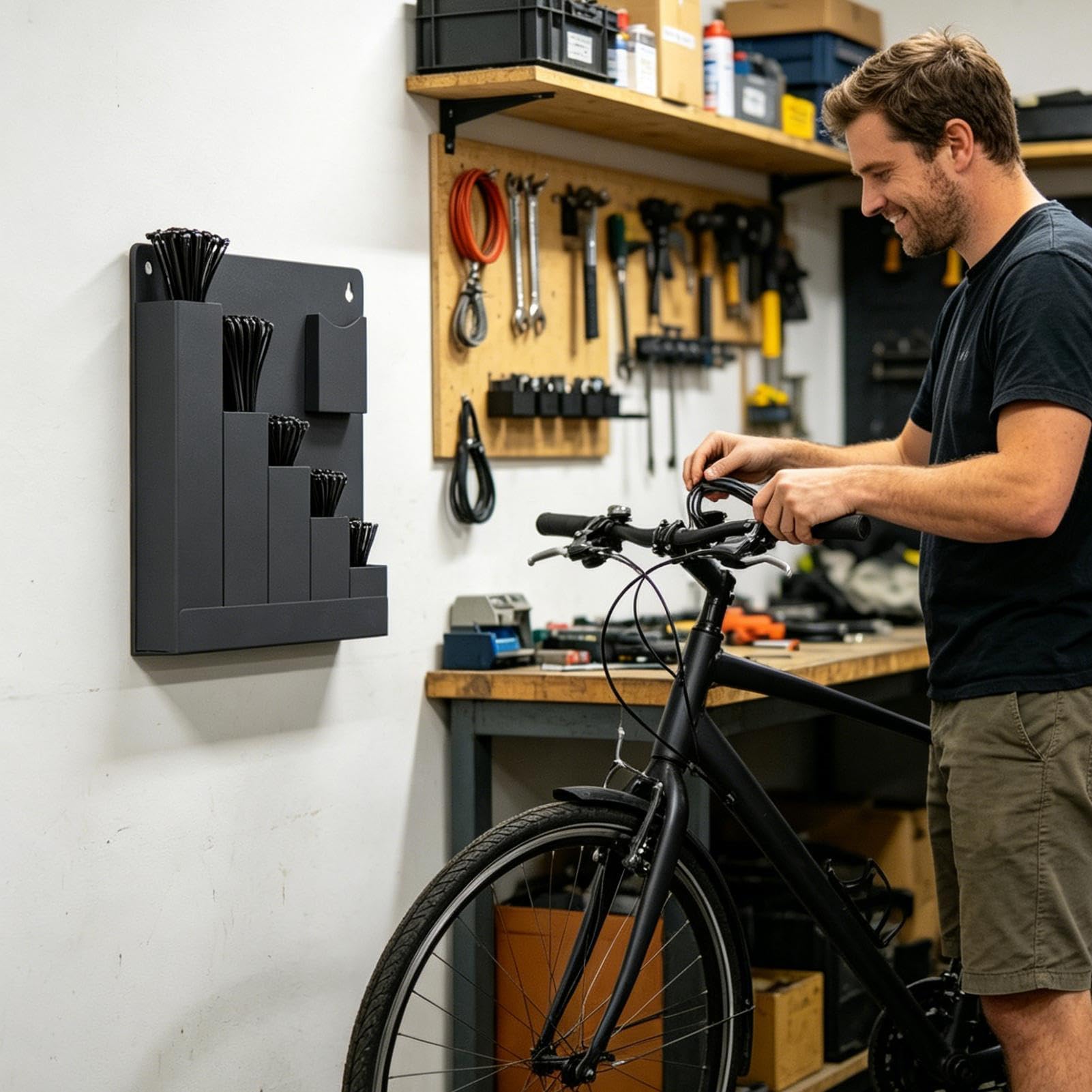 Porta Fascette A Parete Organizer a 6 tasche | Supporto fascette per gestione cavi Per Installatori Affittuari Proprietari Di Casa Ufficio Domestico Studio Officina Garage
