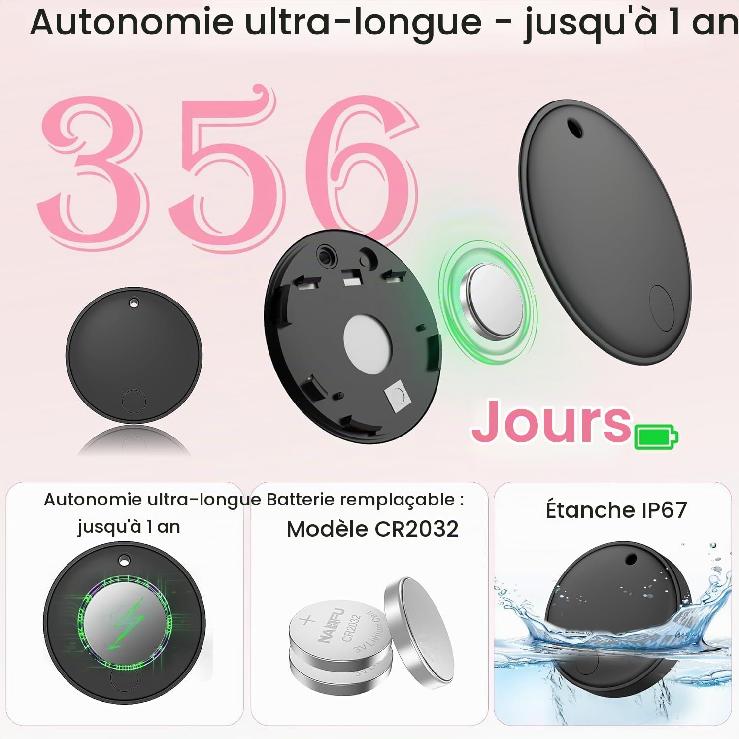 2026 Air Tracker Smart Tag pour Android et iOS Lot de 4 trackers Bluetooth double système compatible avec Apple Où est ? & Android Google Find Hub, localisateur de clés pour clés/portefeuille/vélo
