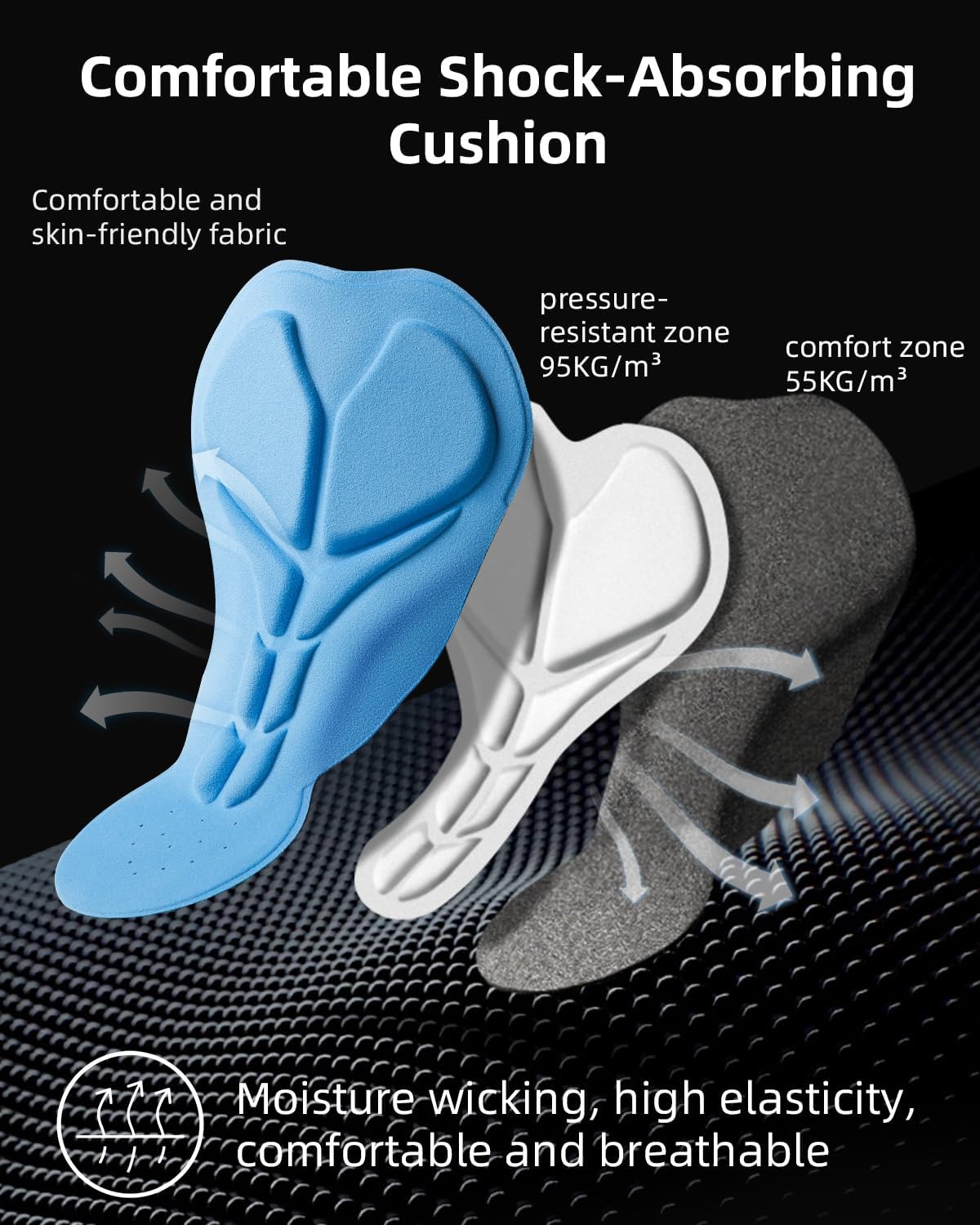 ROCKBROS Men's Cycling Shorts, 3D Padded Bike Shorts for Men, Breathable and Easy-Drying Bike Shorts - Image 4