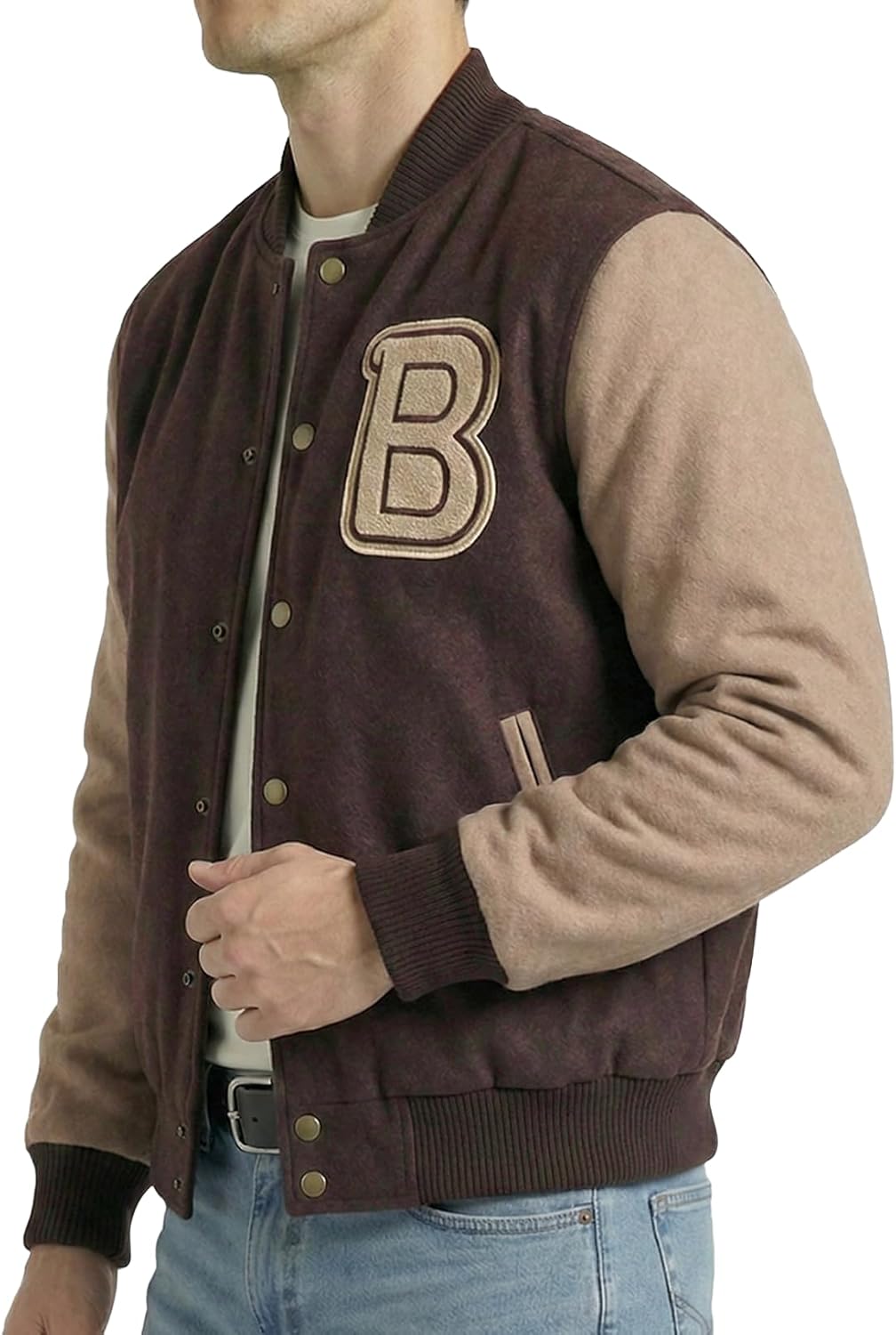 Mens Hotline Miami Varsity Letterman Fashion Wool Bomber Slim Fit Casual Warm Boys College Baseball Jacket - Image 3