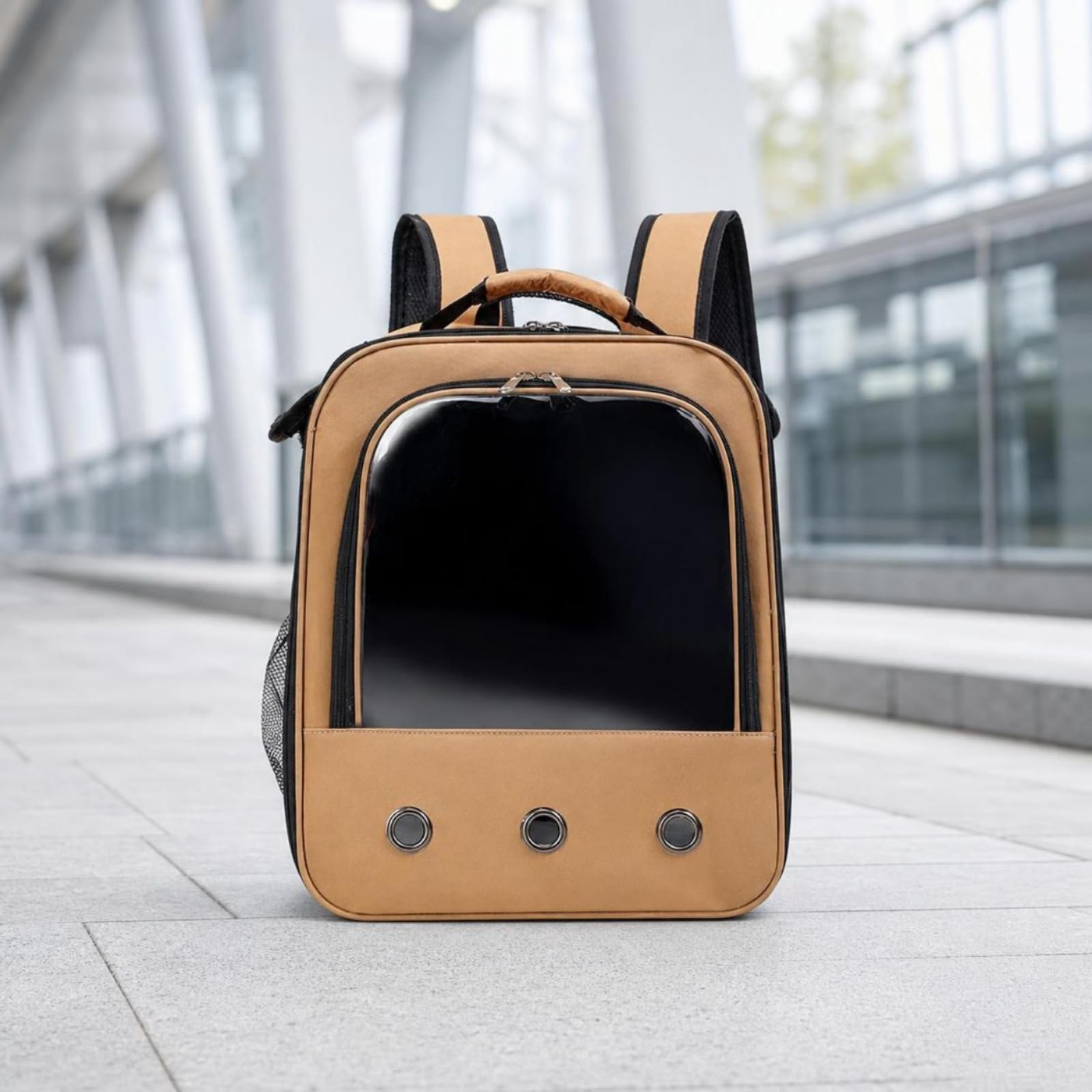 Zaino Trasportino Trasparente Trasportino con Oblò Ventilato Borsa per Cani Piccoli, Veterinario, Bianco