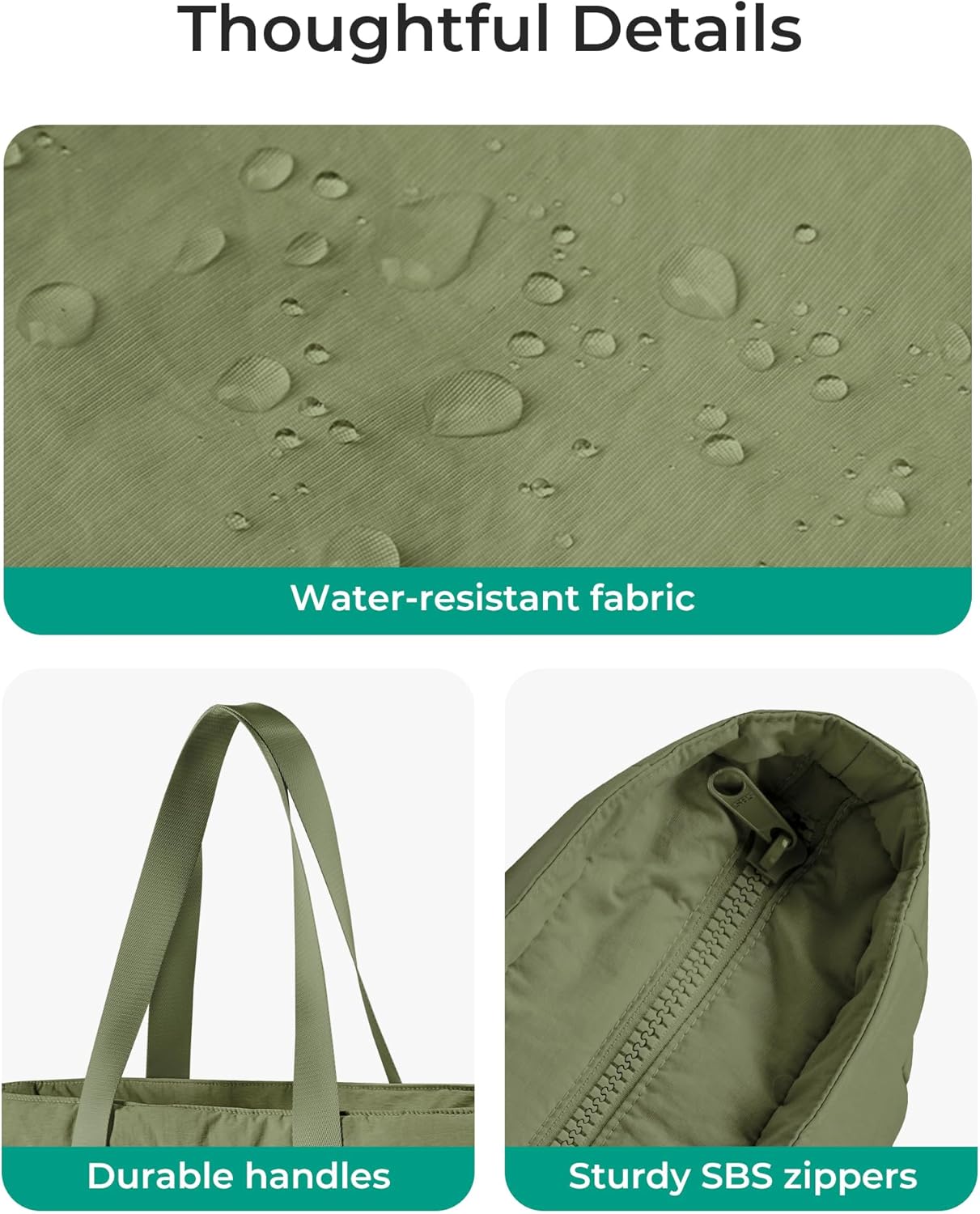 BAGSMART Tote Bag for Women, Tote Bag with Zipper Work Tote with Compartments Nurse Shoulder Hanbag for Travel, Gym - Image 6