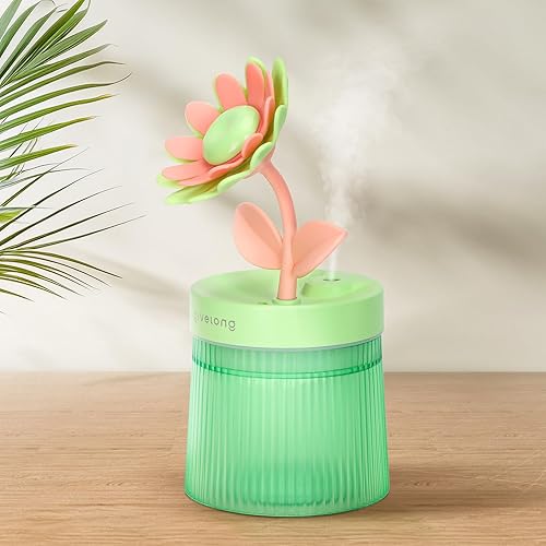 Mini humidificador de flores bonitas, humidificadores de escritorio de girasol de 8.8 fl oz para dormitorio, humidificación portátil de niebla fría disponible en Yaxa Guatemala