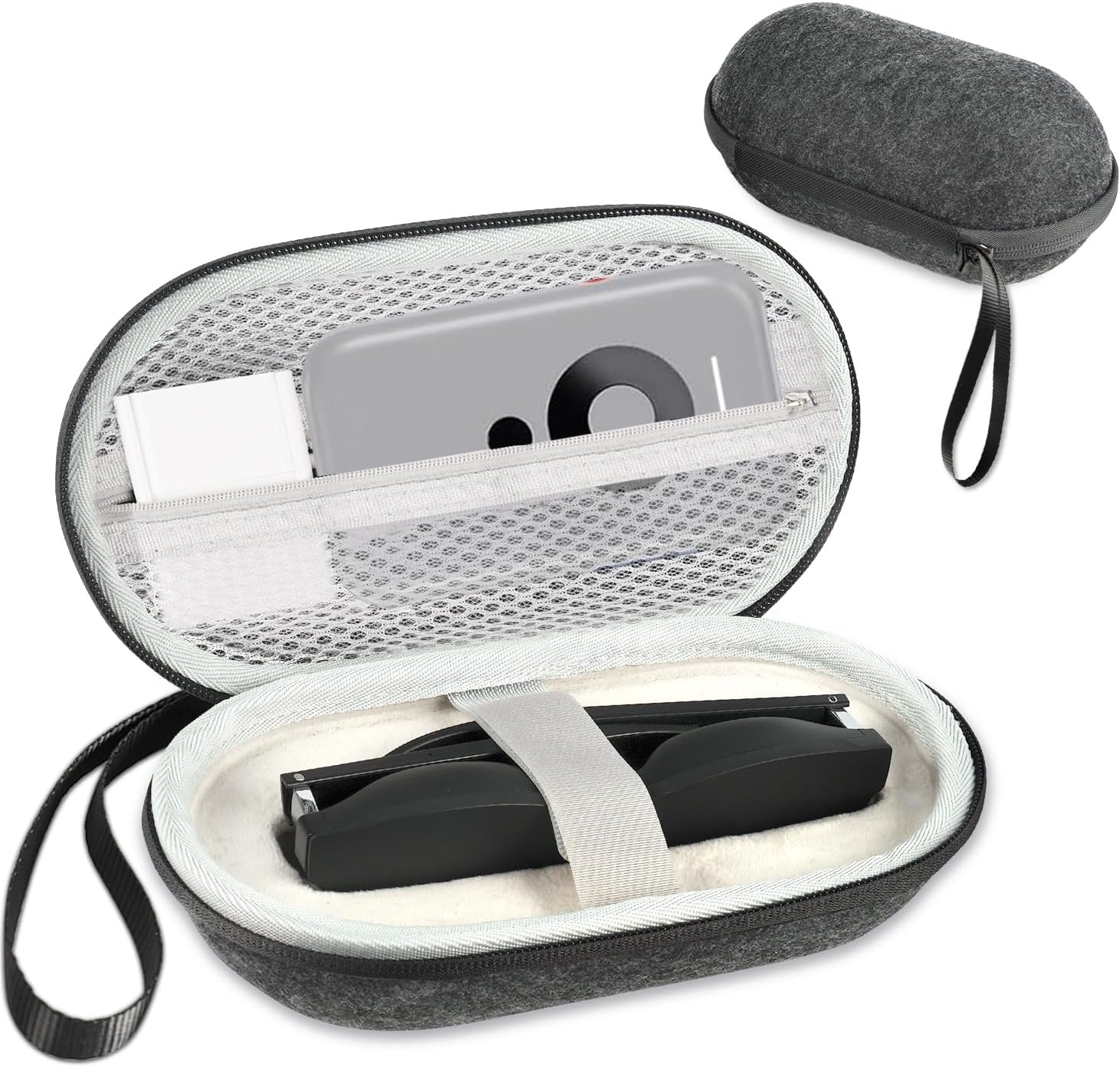 SARLAR Carrying Case Comptaible with XREAL Air/Air 2 Pro and Rokid Air/Max AR Glasses and Accessories, Hard Smart Glasses Case for Beam and TV BOX Travel and Home Storage(Black)