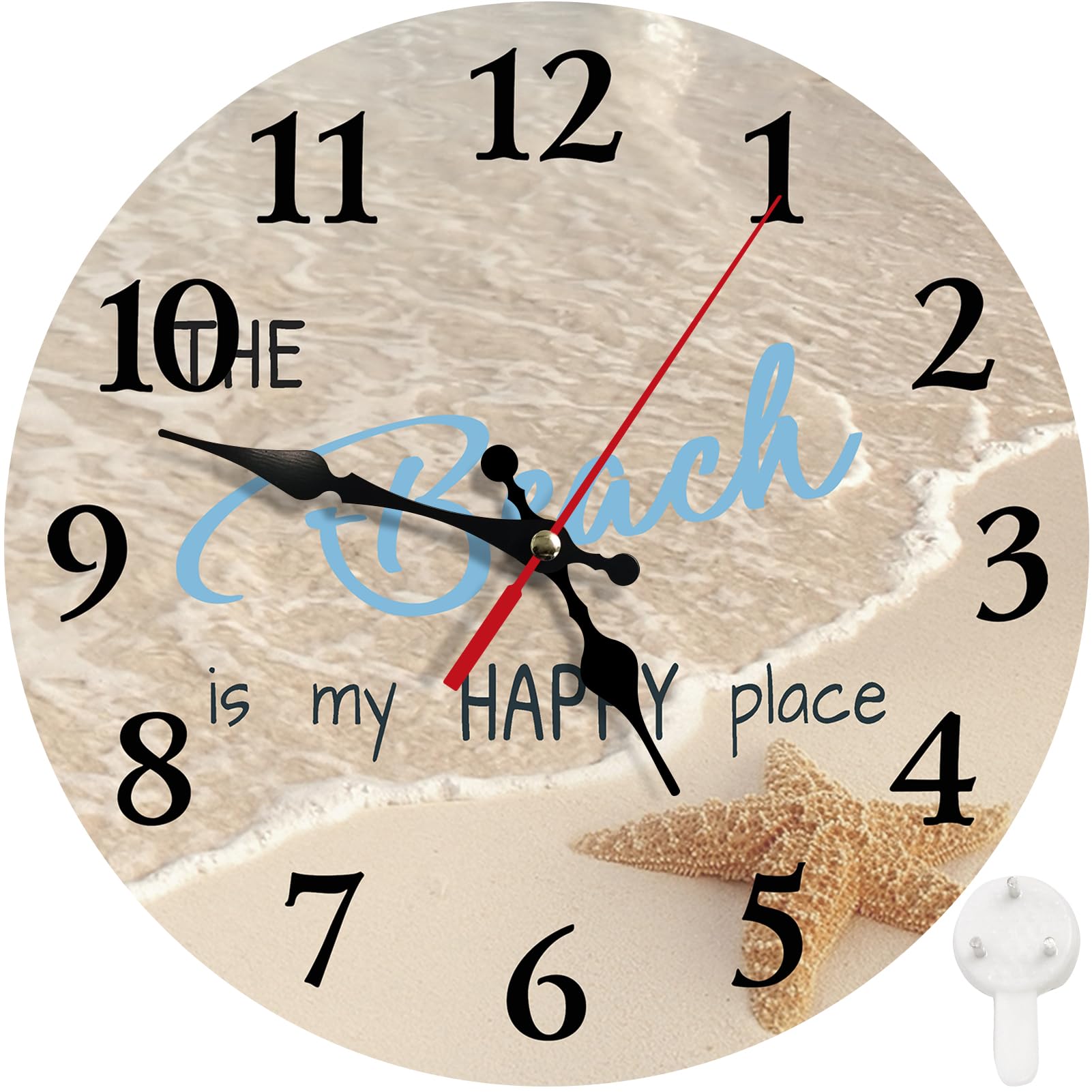 Horloge murale plage d'été pour une ambiance de vacances dans votre salle de bain