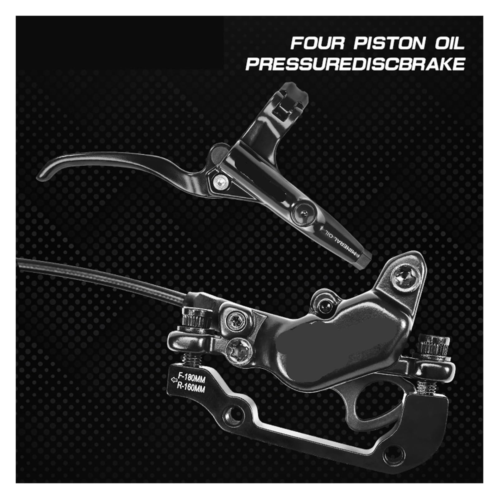 Set di Freni a Disco Idraulici Set Freni a Disco Idraulici a 4 Pistoni MTB Anteriori da 850 mm/1630 mm a con rotore 160 a for Mountain Bike