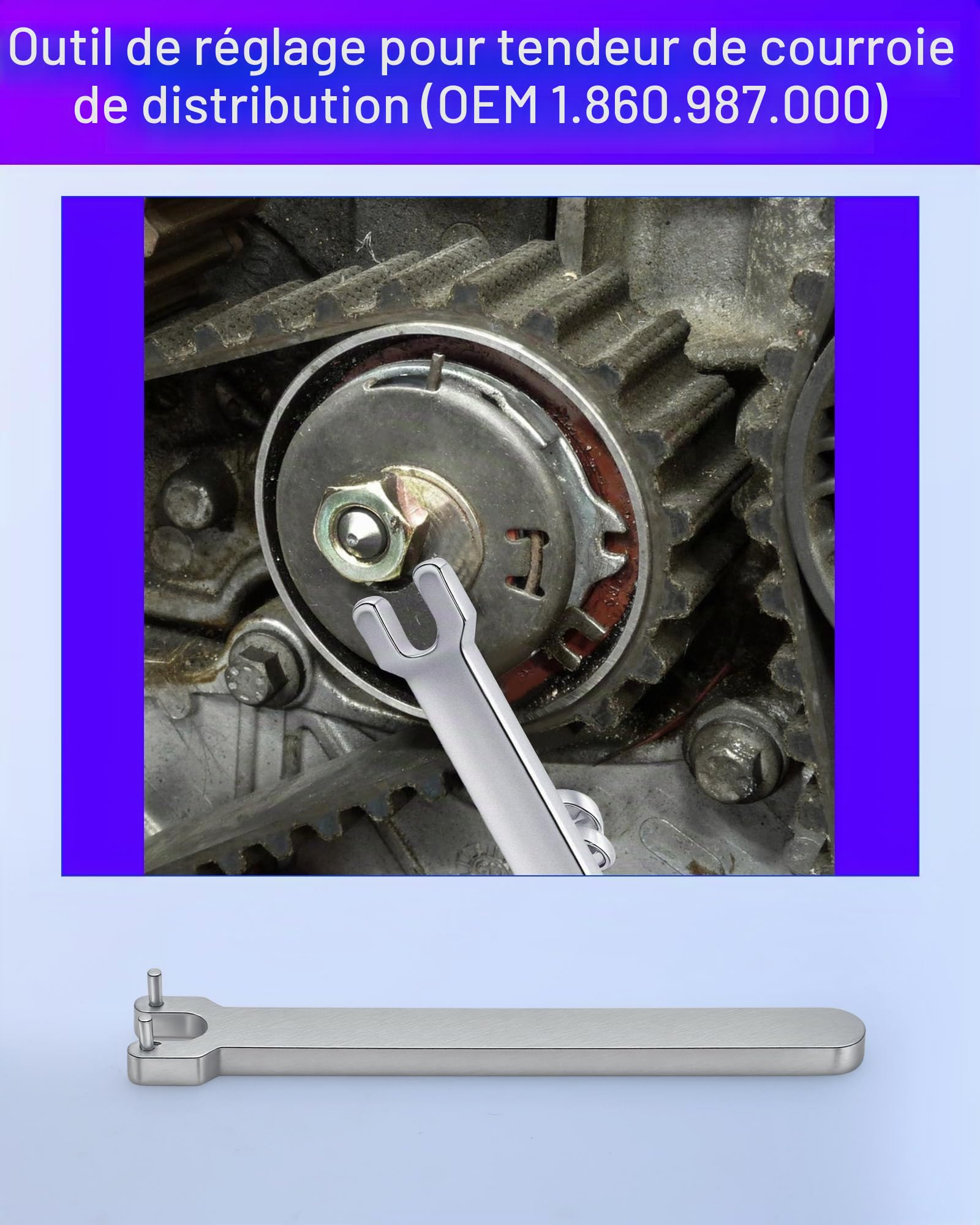 RUIZHI Outil de Courroie de Distribution Compatible avec Moteur Fiat Punto Evo Panda 1.1 1.2 1.4 l 8V, OEM : 2.000.004.400, 2.000.004.500, 303-1480, 303-1479