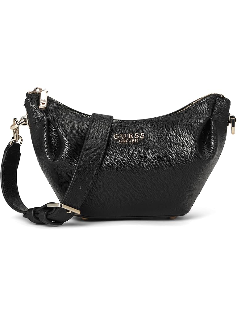 Black GUESS Amorette Top Zip Shoulder Bag
