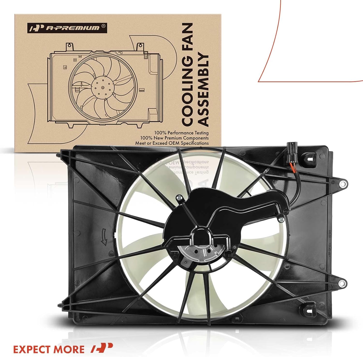 A-Premium A/C Condenser Fan Assembly Compatible with Select Acura Models -MDX 2022 3.5L - Replace# 3861561AA01PFM