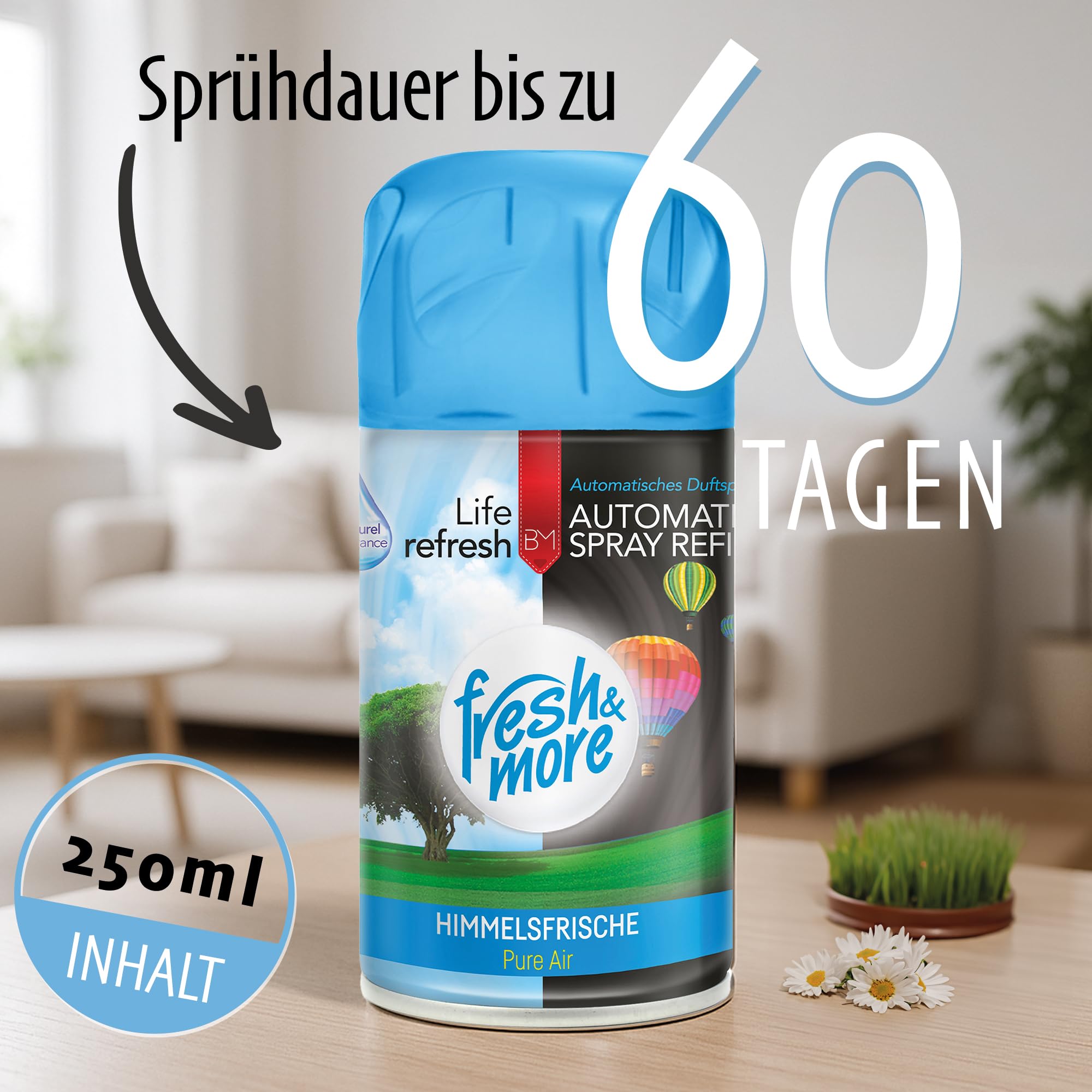 Fresh & More Lufterfrischer Nachfüller 250 ml, Duft-Mix, 12er-Pack | Raumduft-Spray-Nachfüller, kompatibel mit Freshmatic Max, 12 zufällige Sorten aus über 26 Düften