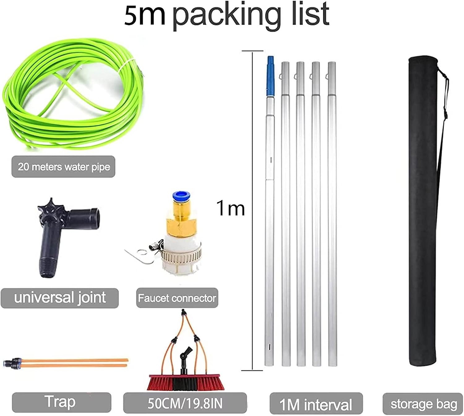 Solar Panel Window Cleaning Kit, Exterior Glass Cleaning Brush, Ideal for Verandas & Roofs, Effortless Window Cleaner for Sparkling Results, Durable & Lightweight