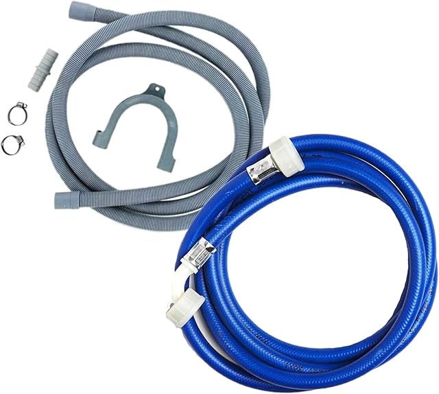 Utiz 2.5m Drain Hose Extension Kit + Universal Cold Water Fill Long 2.5m Blue Inlet Pipe