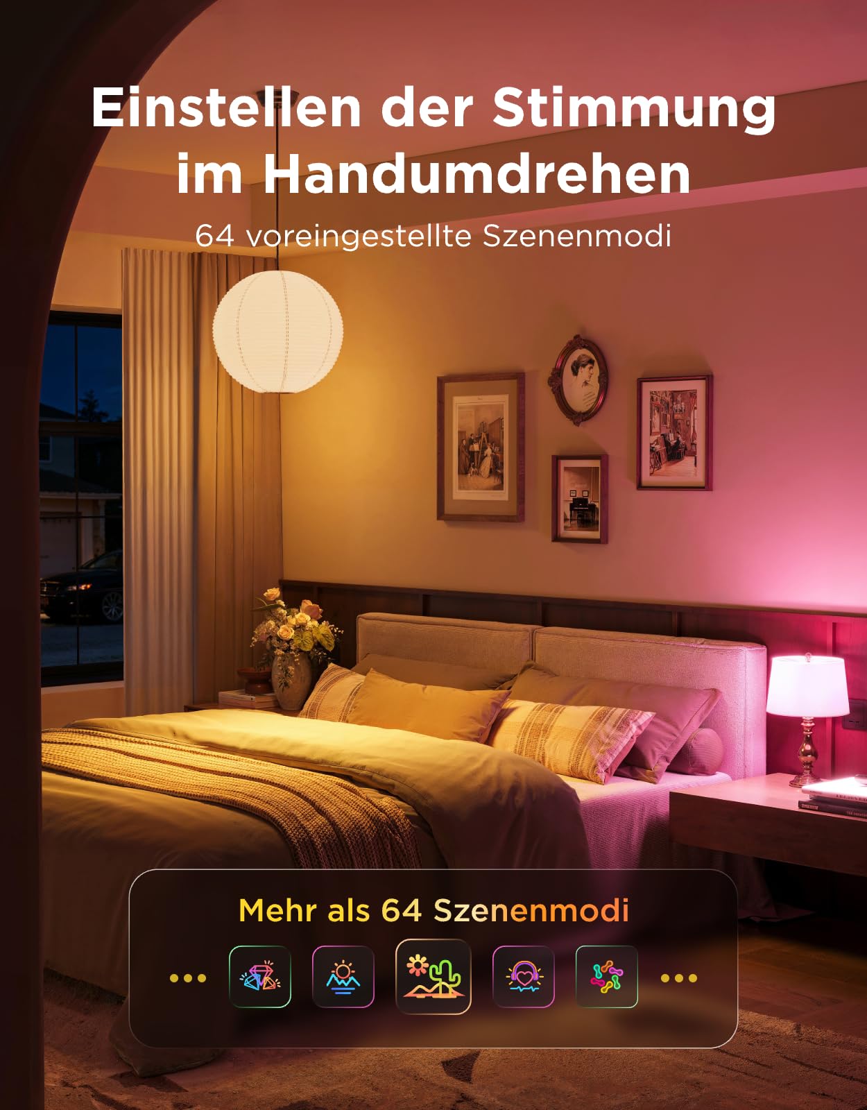 Govee Smart Glühbirne E27, 1600LM RGBWW LED Lamp App dimmbar, 64+ Szenen, Kompatibel mit Matter, Alexa, Google Assistant und SmartThings, Smart Bulb A21 Synchronisierung mit Musik, CRI 90, 1 Stück