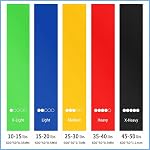 Resistance Bands, TPE Loop Resistance Bands for Workout - 5 Stackable Exercise Bands (X-Light to X-Heavy) for Gym, Yoga, Physical Therapy, Home Workout, Travel, Stretching & Legs