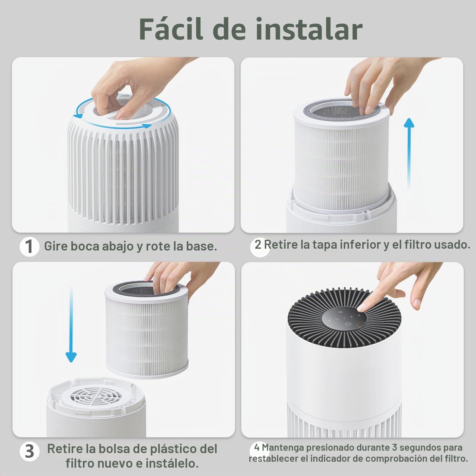 H7127 - Filtro de repuesto para GoveeLife H7127 Mini, 3 en 1 H13 HEPA+prefiltro