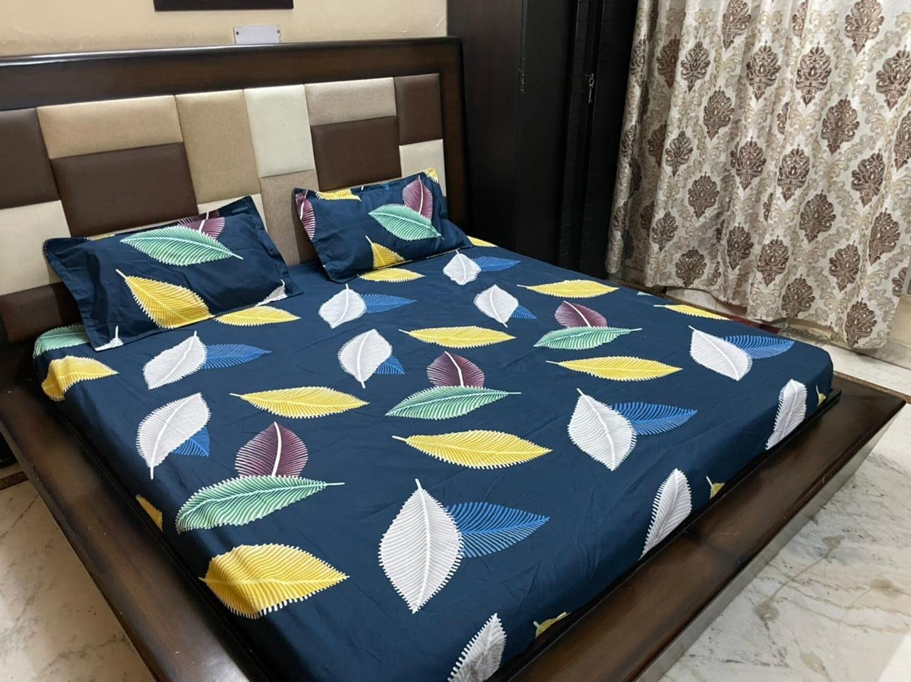 Bedsheet Printed, Fitted, Elastic Corner, 90x100, Glace Cotton, 2 Pillow Covers, Grey Unicorn Design (B09VNSQSCB) Amazon Price History, Amazon Price Tracker
