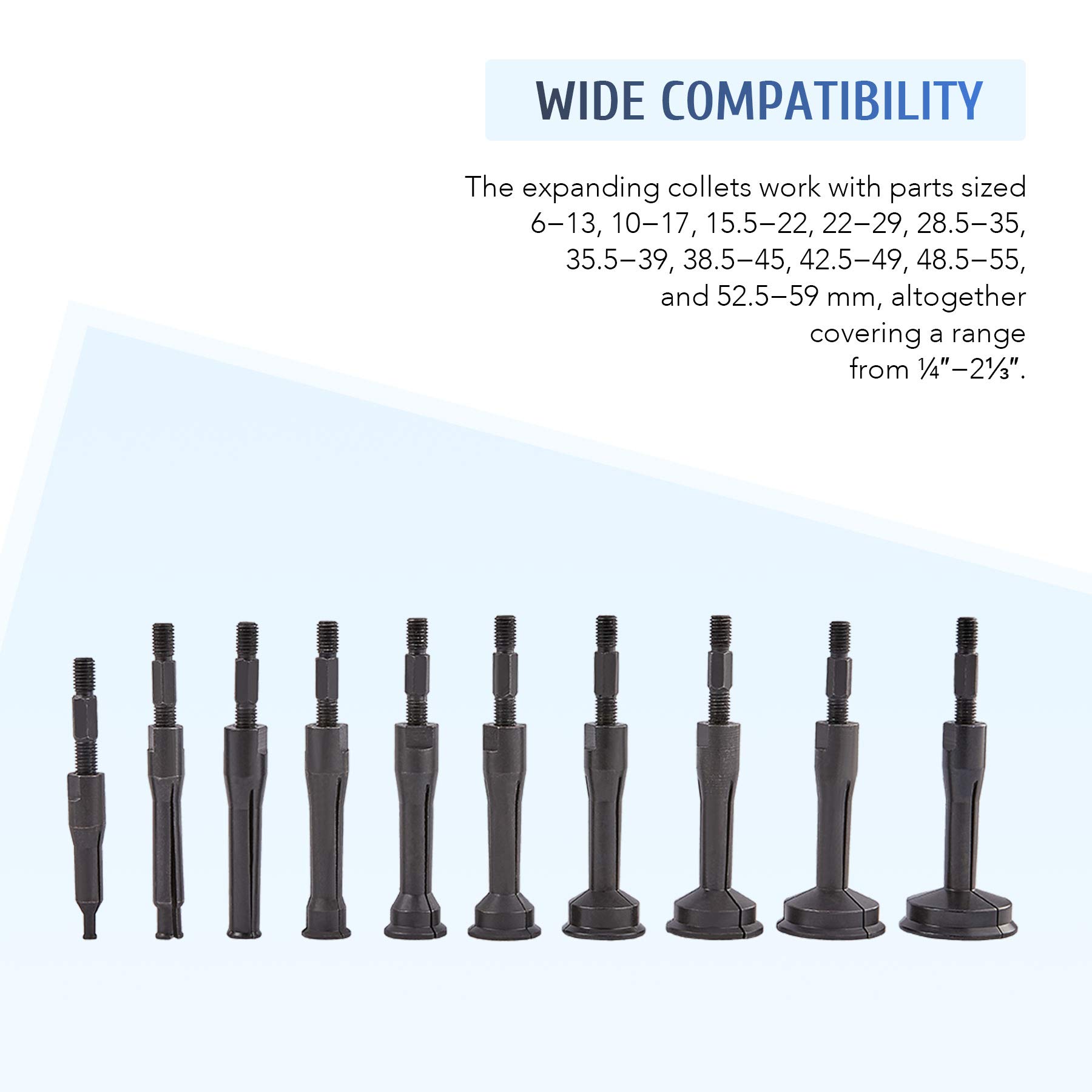 Orion Motor Tech Blind Hole Collet Bearing Race and Seal Puller Extractor Kit, Slide Hammer Pilot Insert Inner Bearing Removal Tool Set, 16 Pieces