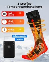 KEMIMOTO Fűthető Zokni Férfiaknak és Nőknek - Teljes Talp és Lábujj Fűtéssel, Applikációval Vezérelhető, Gyapjú Anyagú, Mosható, Síeléshez,  5