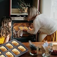Vista 7 de Lawei Paquete de 2 mini moldes para pan de 8 cavidades, moldes pequeños antiadherentes para pan, moldes rectangulares de acero al carbono para pan