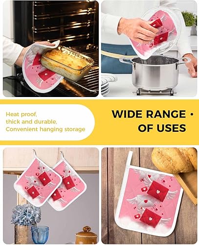 Miniatura 5 de 3 Packs Valentine's Day Pot Holders Sets for Kitchen,Oven Pan Plate Bowl Pads Heat Proof Mat with Hanging Loop,Terry Cloth Potholders Soft Grip for